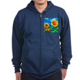 thumbnail image 1 of CafePress - Sunflowers Painting Zip Hoodie - Zip Hoodie, Classic Hooded Sweatshirt with Metal Zipper, 1 of 4