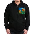 thumbnail image 1 of CafePress - Sunflowers Painting Zip Hoodie - Zip Hoodie, Classic Hooded Sweatshirt with Metal Zipper, 1 of 4