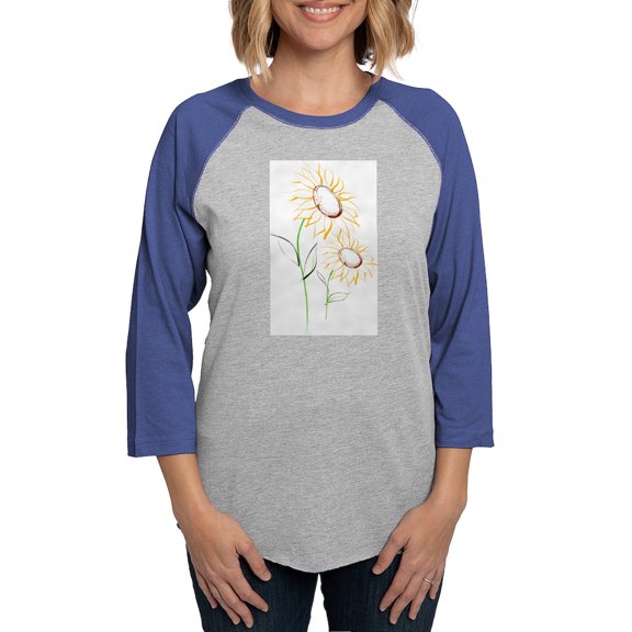 CafePress - Sunflowers2 67 - Womens Baseball Tee