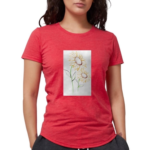 CafePress - Sunflowers2 67 Womens Tri Blend T Shirt - Womens Tri-blend T-Shirt