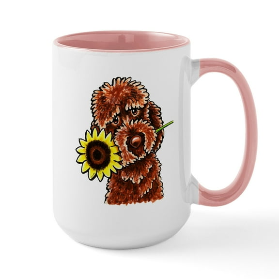 CafePress - Sunny Chocolate Labrodoodle Mugs - 15 oz Ceramic Large White Novelty Mug
