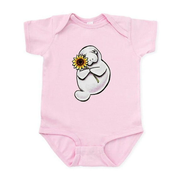 CafePress - Sunny Manatee Body Suit - Baby Light Bodysuit, Size Newborn - 24 Months