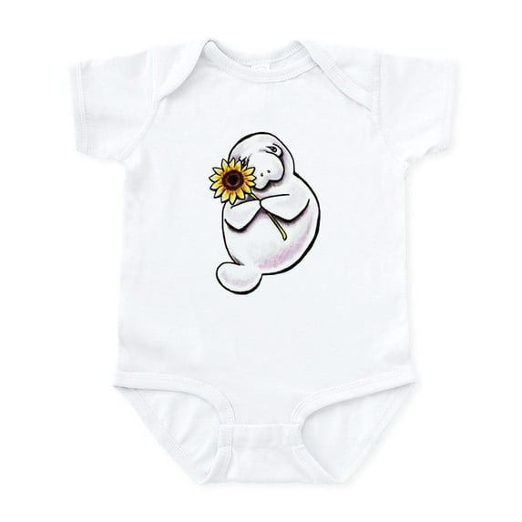 CafePress - Sunny Manatee Body Suit - Baby Light Bodysuit, Size Newborn - 24 Months