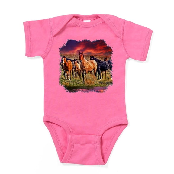 CafePress - Sunset Horses - Cute Infant Bodysuit Baby Romper - Size Newborn - 24 Months