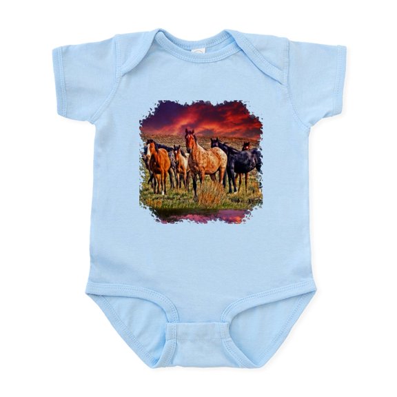 CafePress - Sunset Horses Infant Bodysuit - Baby Light Bodysuit, Size Newborn - 24 Months
