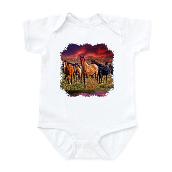 CafePress - Sunset Horses Infant Bodysuit - Baby Light Bodysuit, Size Newborn - 24 Months
