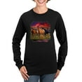 thumbnail image 1 of CafePress - Sunset Horses Women's Long Sleeve Dark T Shirt - Women's Long Sleeve Graphic Tee Casual Fit, 1 of 4