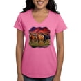 thumbnail image 1 of CafePress - Sunset Horses Women's V Neck Dark T Shirt - Women's V-Neck Dark T-Shirt, 1 of 3