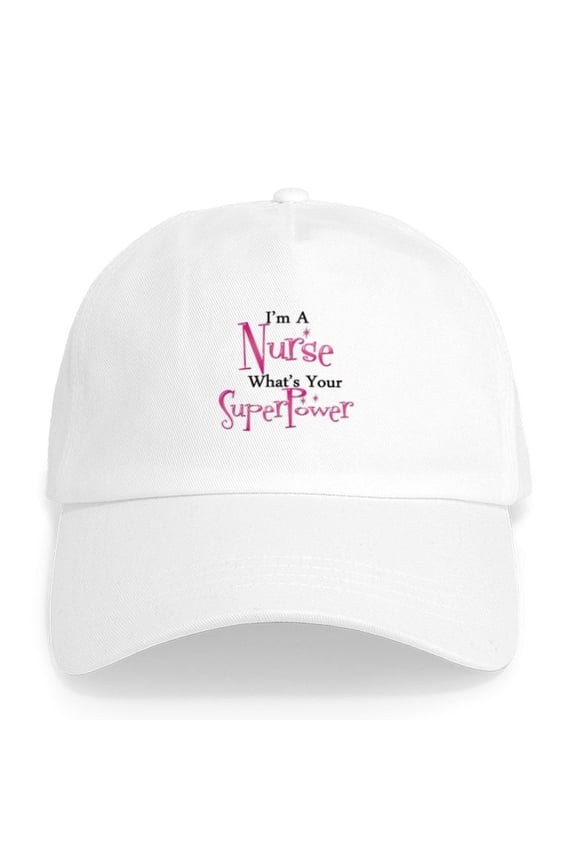 - Super Nurse Cap - Adjustable 100% Brushed Unisex Casual Cotton Baseball Cap, Beige, 1