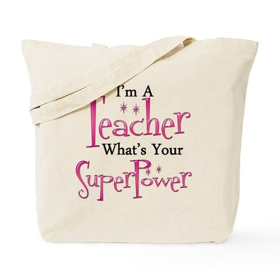 CafePress - Super Teacher Tote Bag - Unisex Canvas Tote Bag, Beige, 1-Piece