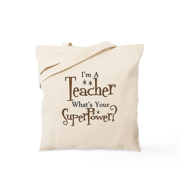 CafePress - Super Teacher Tote Bag - Unisex Canvas Tote Bag, Beige, 1-Piece