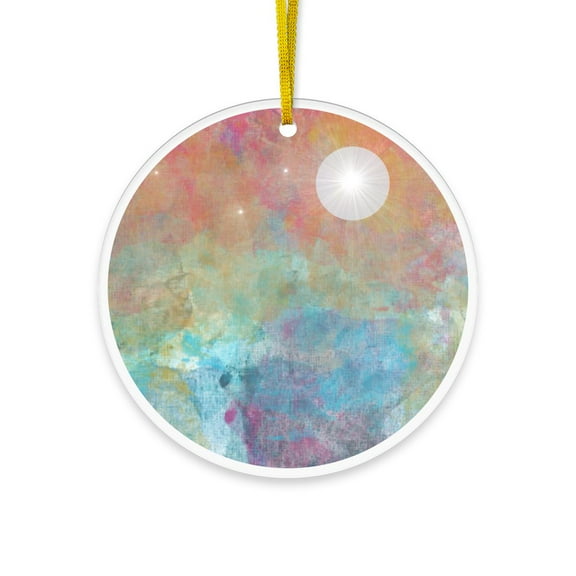 CafePress - Supernova Moon Abstract Circle Ornament - Acrylic Circle Christmas Ornament