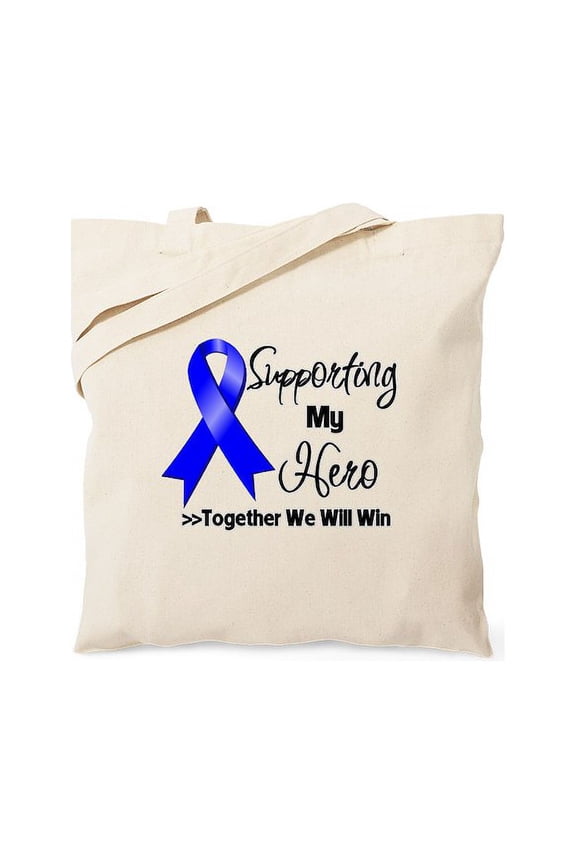 - Support Hero Colon Cancer Tote Bag - Unisex Canvas Tote Bag, Beige, 1-Piece