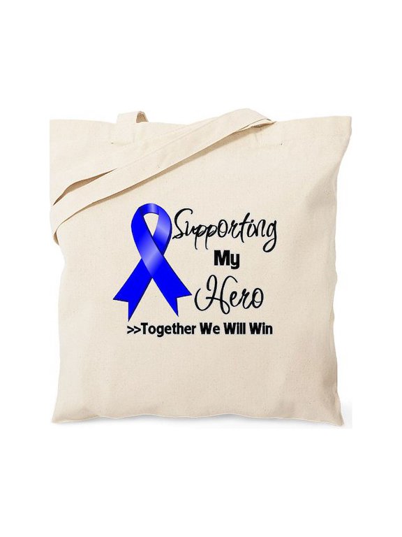 - Support Hero Colon Cancer Tote Bag - Unisex Canvas Tote Bag, Beige, 1-Piece