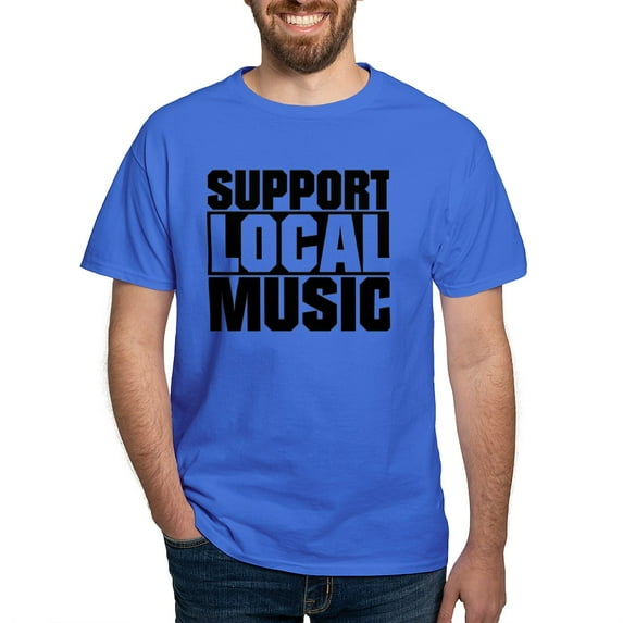 CafePress - Support Local Music T Shirt - Men's Classic Graphic Cotton T-Shirt