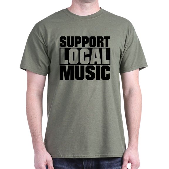 CafePress - Support Local Music T Shirt - Men's Classic Graphic Cotton T-Shirt