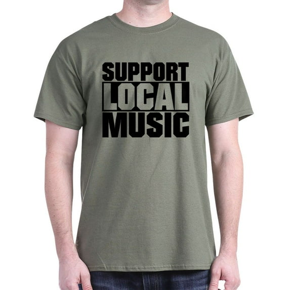 CafePress - Support Local Music T Shirt - Men's Classic Graphic Cotton T-Shirt