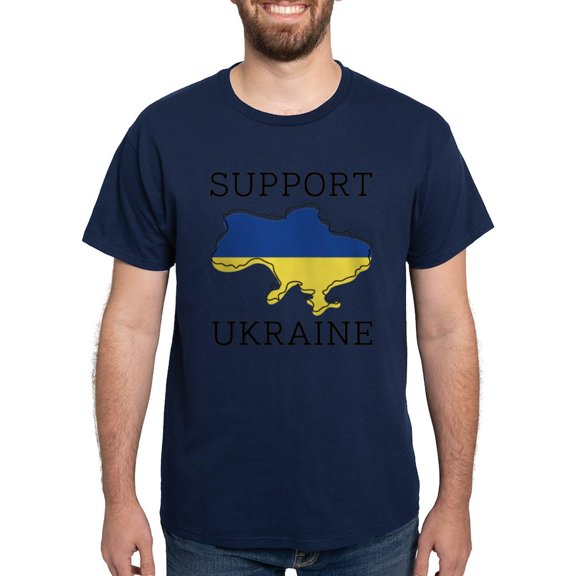 CafePress - Support Ukraine Dark T Shirt - Men's Classic Graphic Cotton T-Shirt