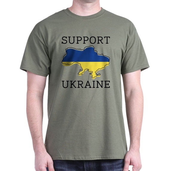 CafePress - Support Ukraine Dark T Shirt - Men's Classic Graphic Cotton T-Shirt