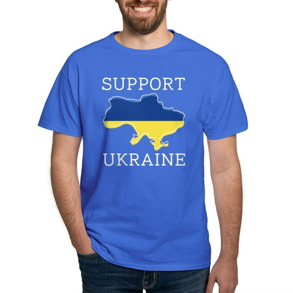 CafePress - Support Ukraine Dark T Shirt - Men's Classic Graphic Cotton T-Shirt