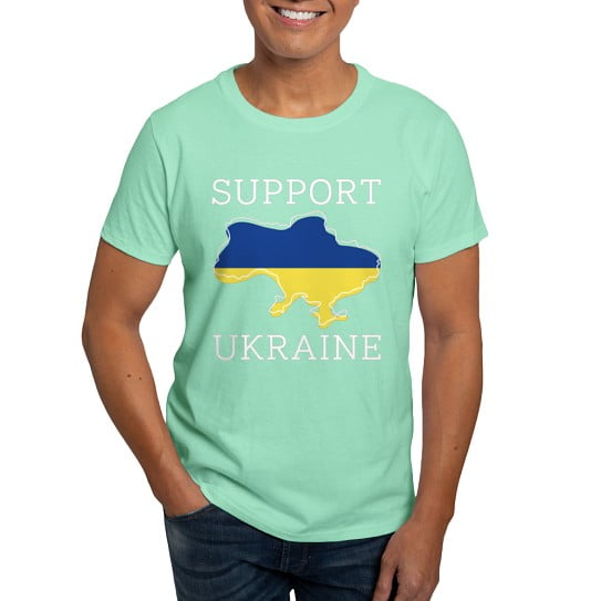 CafePress - Support Ukraine Dark T Shirt - Men's Classic Cotton T-Shirts