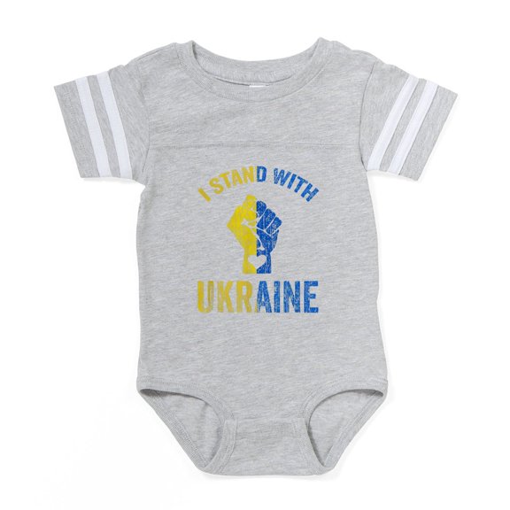 CafePress - Support Ukraine I Stand Wit - Cute Infant Baby Football Bodysuit