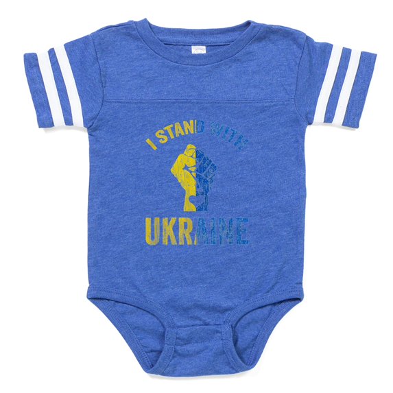 CafePress - Support Ukraine I Stand Wit - Cute Infant Baby Football Bodysuit
