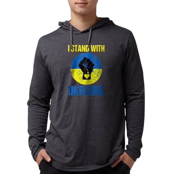 CafePress - Support Ukraine I Stand With Long Sleeve T Shirt - Mens Hooded Shirt