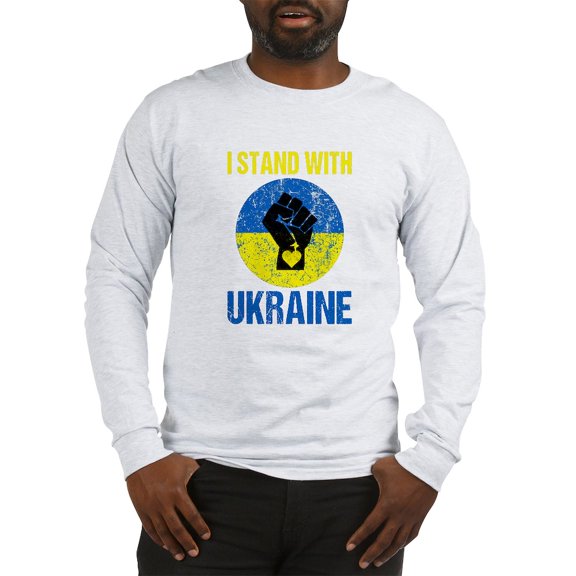 CafePress - Support Ukraine I Stand With Long Sleeve T Shirt - Unisex Cotton Long Sleeve T-Shirt