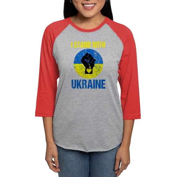 CafePress - Support Ukraine I Stand With Long Sleeve T Shirt - Womens Baseball Tee