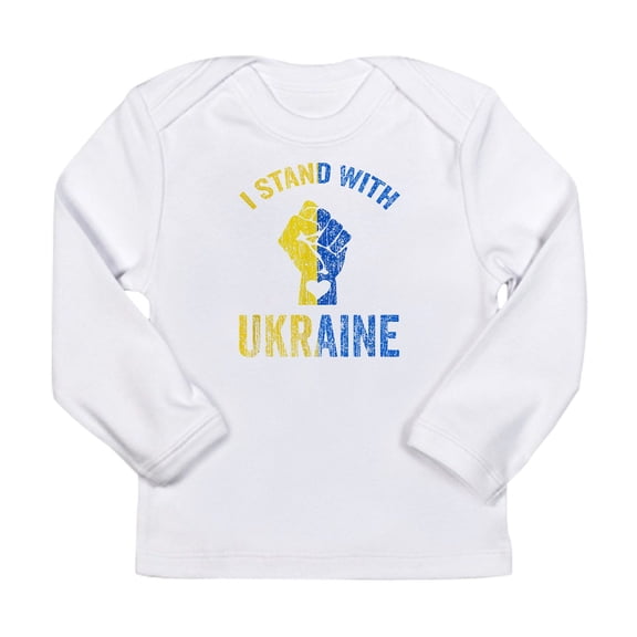 CafePress - Support Ukraine I Stand With U Long Sleeve T Shirt - Long Sleeve Infant T-Shirt