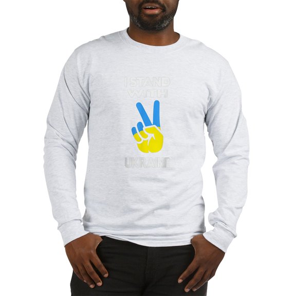 CafePress - Support Ukraine I Stand With U Long Sleeve T Shirt - Unisex Cotton Long Sleeve T-Shirt