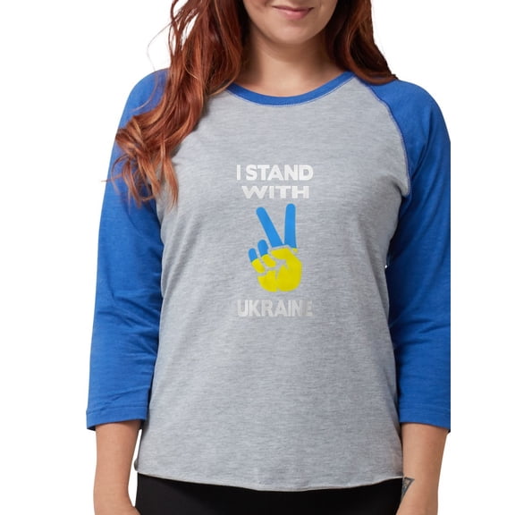 CafePress - Support Ukraine I Stand With U Long Sleeve T Shirt - Womens Baseball Tee