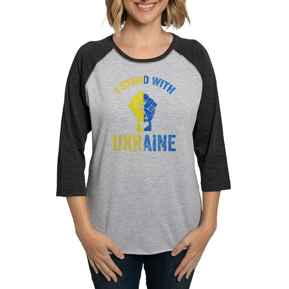CafePress - Support Ukraine I Stand With U Long Sleeve T Shirt - Womens Baseball Tee