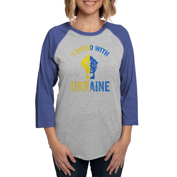CafePress - Support Ukraine I Stand With U Long Sleeve T Shirt - Womens Baseball Tee
