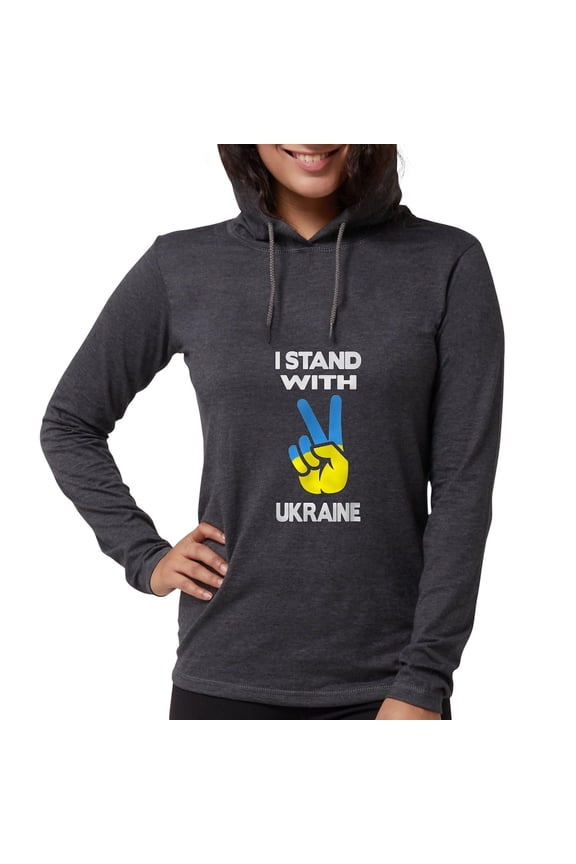- Support Ukraine I Stand With U Long Sleeve T Shirt - Womens Hooded Shirt