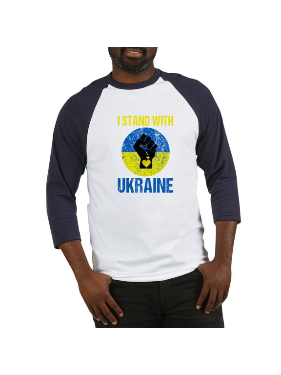 - Support Ukraine I Stand With Ukr Baseball Jersey - Cotton Baseball Jersey, 3/4 Raglan Sleeve Shirt