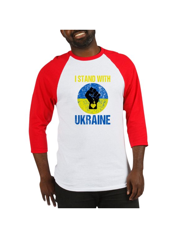 - Support Ukraine I Stand With Ukr Baseball Jersey - Cotton Baseball Jersey, 3/4 Raglan Sleeve Shirt