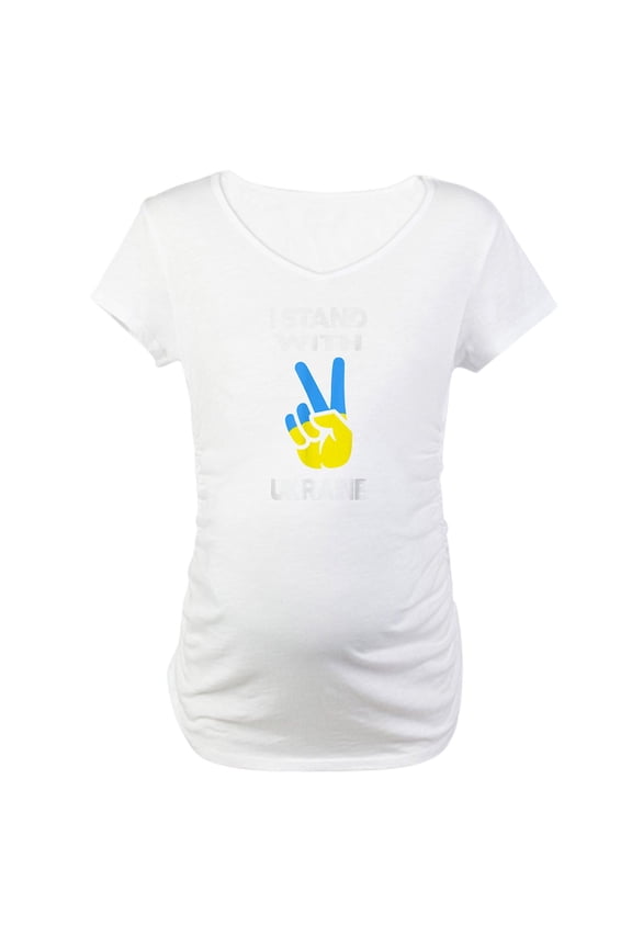 - Support Ukraine I Stand With Ukr Maternity T Shirt - Cotton Maternity T-shirt, Cute & Funny Pregnancy Tee