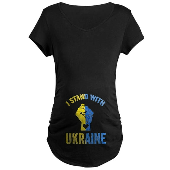 CafePress - Support Ukraine I Stand With Ukr Maternity T Shirt - Maternity Dark T-Shirt