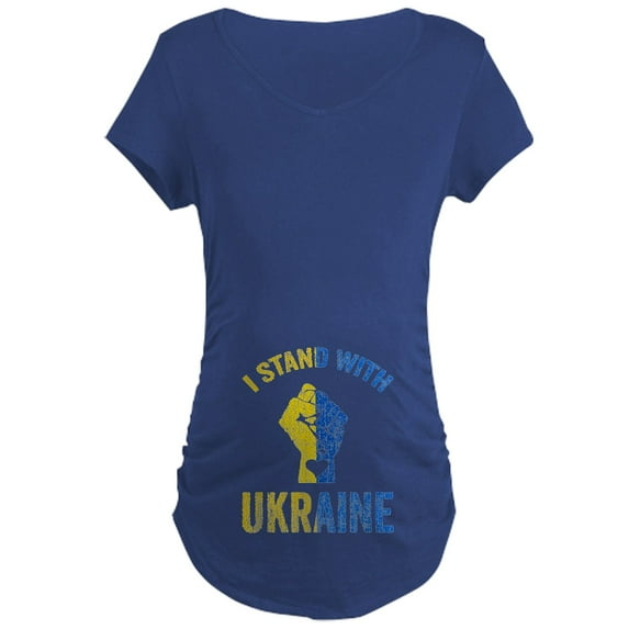 CafePress - Support Ukraine I Stand With Ukr Maternity T Shirt - Maternity Dark T-Shirt