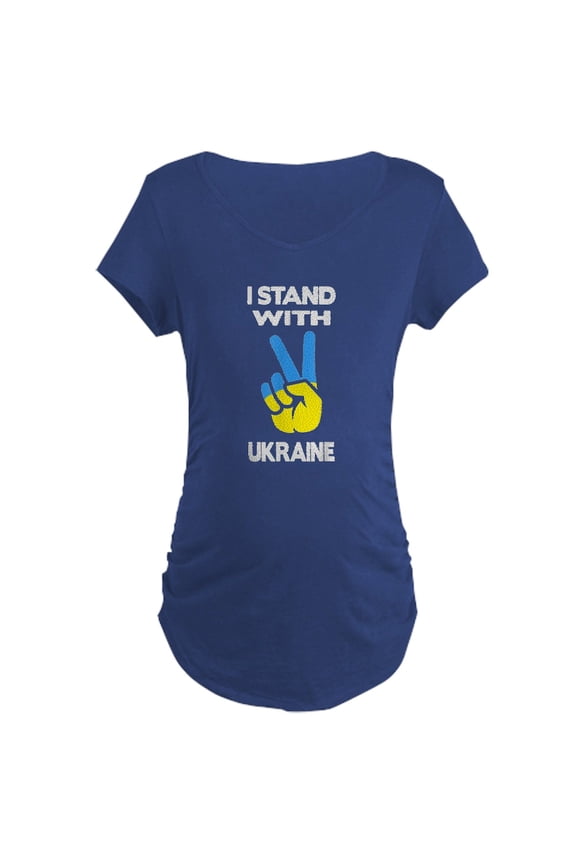 - Support Ukraine I Stand With Ukr Maternity T Shirt - Maternity Dark T-Shirt