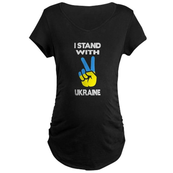 CafePress - Support Ukraine I Stand With Ukr Maternity T Shirt - Maternity Dark T-Shirt