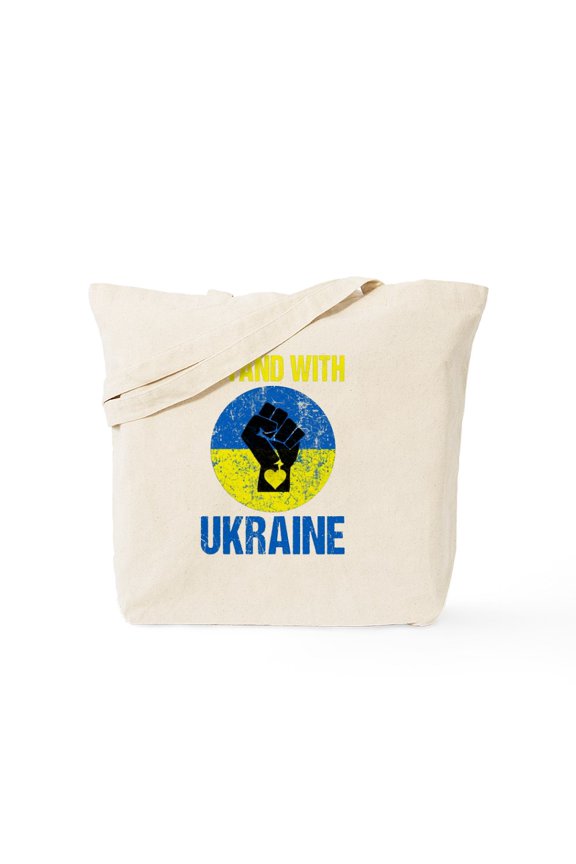 - Support Ukraine I Stand With Ukr - Unisex Canvas Tote Bag, Beige, 1-Piece