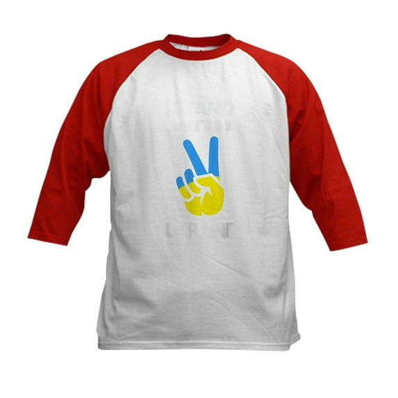 CafePress - Support Ukraine I Stand With Ukrai Baseball Jersey - Kids Cotton Baseball Jersey, 3/4 Sleeve Shirt