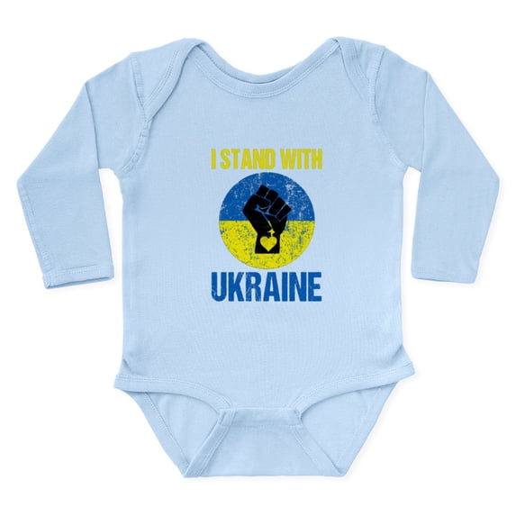 CafePress - Support Ukraine I Stand With Ukraine Body Suit - Long Sleeve Cotton Baby Bodysuit