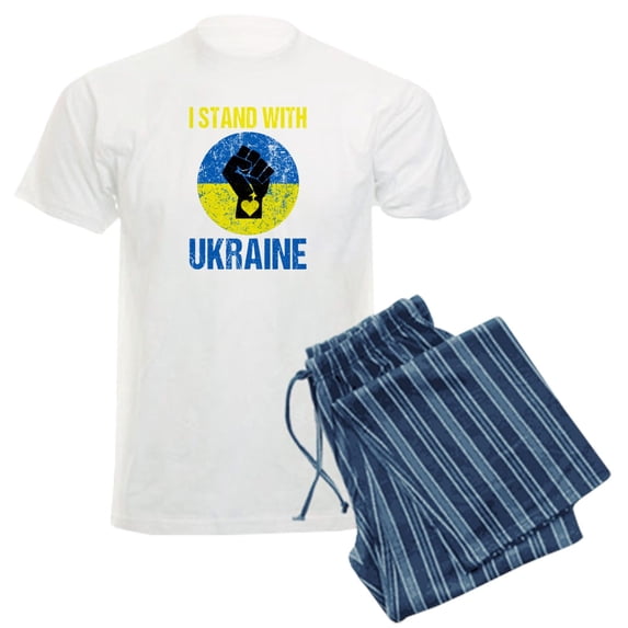 CafePress - Support Ukraine I Stand With Ukraine P Pajamas - Men's Light Loose Fit Cotton Pajama Set