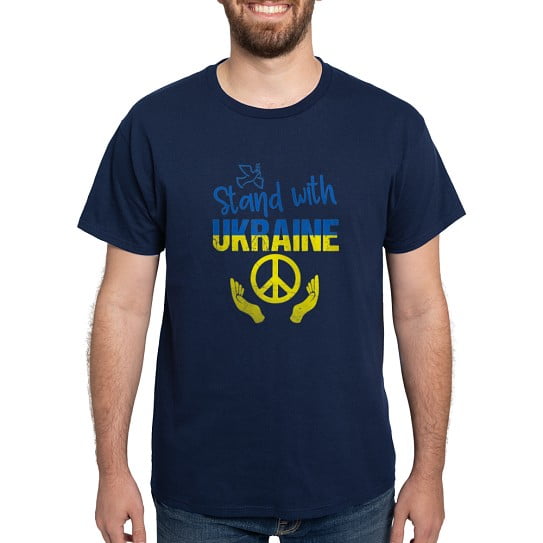 CafePress - Support Ukraine I Stand With Ukraine P T Shirt - Men's Classic Cotton T-Shirts