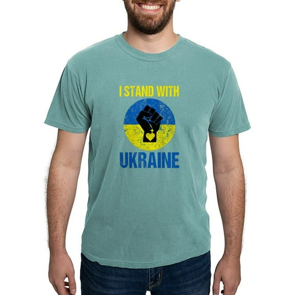 CafePress - Support Ukraine I Stand With Ukraine P T Shirt - Mens Comfort Colors Shirt
