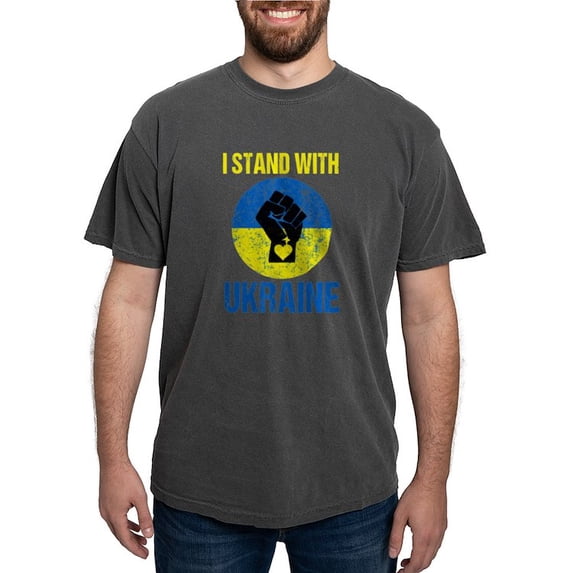 CafePress - Support Ukraine I Stand With Ukraine P T Shirt - Mens Comfort Colors Shirt